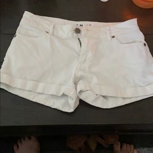 White denim shorts
